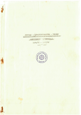 Tätigkeitsbericht 1964-1966